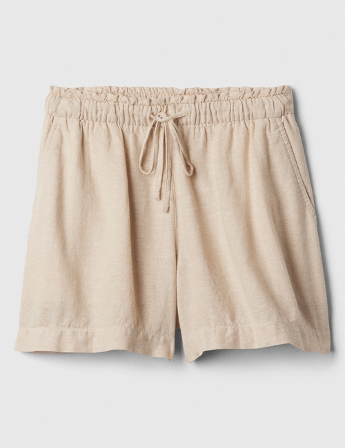 4" Mid Rise Easy Linen-Blend Pull-On Shorts