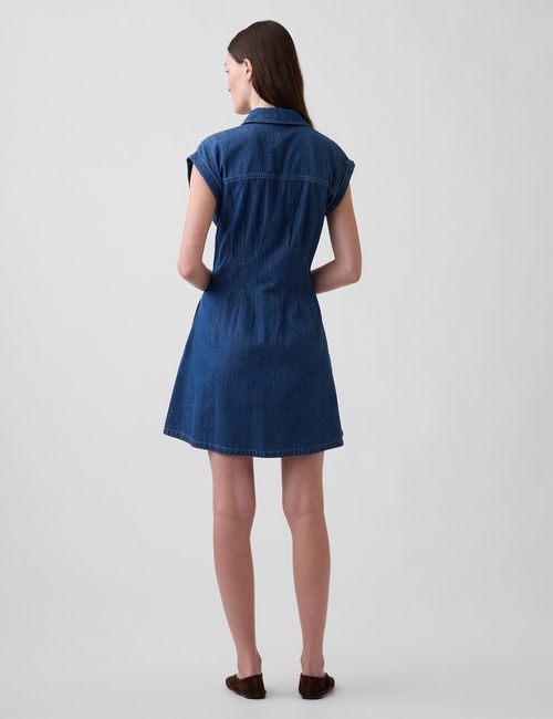 SS PINTUCK MINI DRESS - MED PETAL