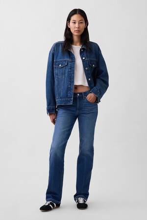 Mid Rise Relaxed Straight Jeans