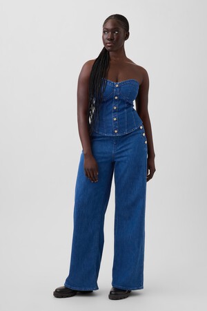 GAP X HFR NDIGO WIDE STRIDE PINTUCK JEAN