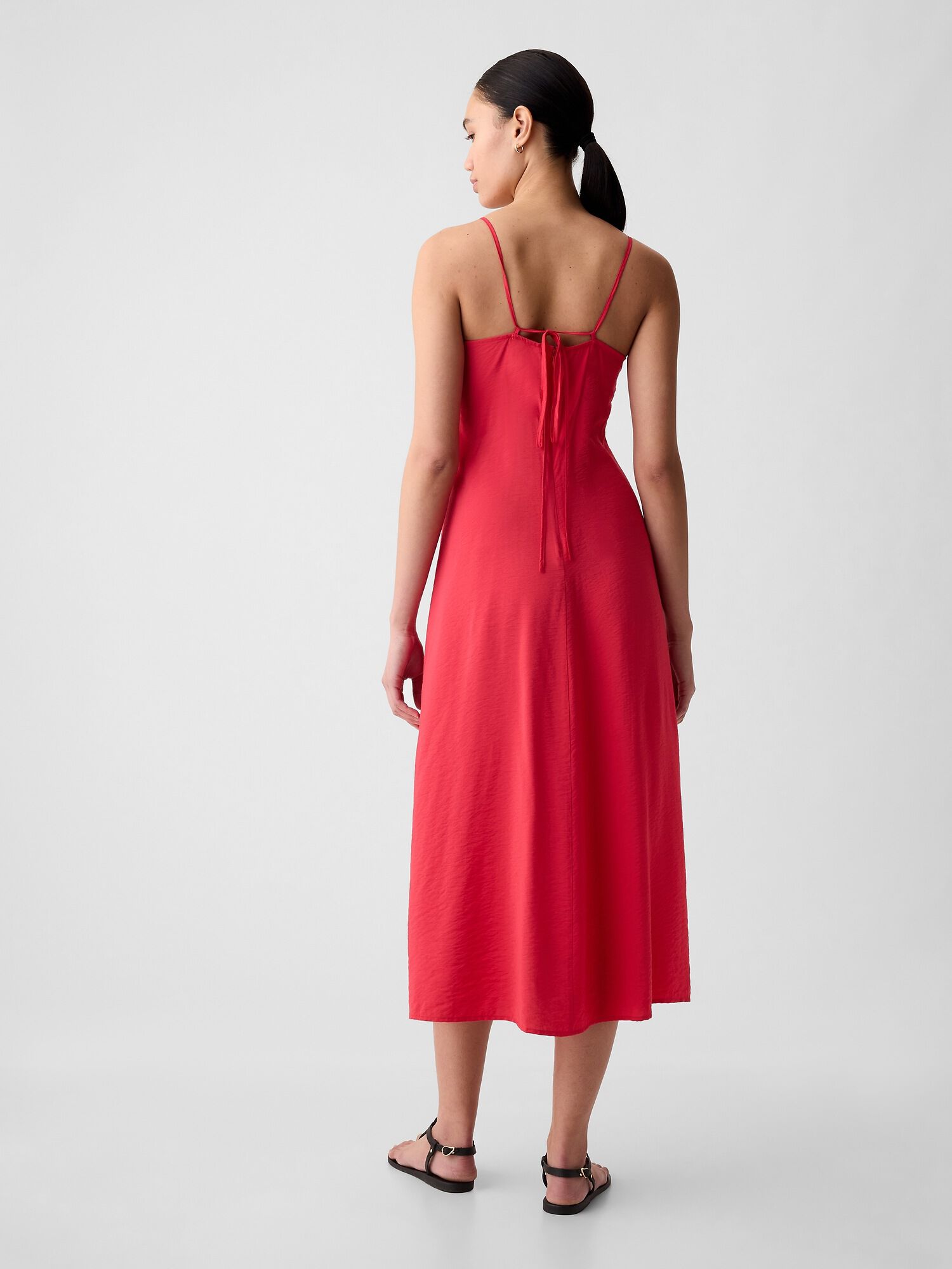 Strappy ruched midi dress best sale