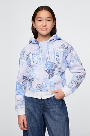 Kids Relaxed Print Gap Logo Zip Hoodie