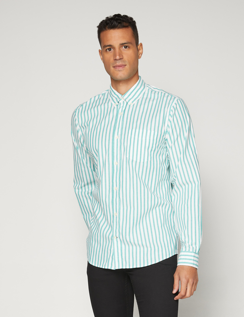 Stretch Poplin Shirt in Slim Fit