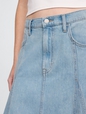Denim Ruffle Maxi Skirt