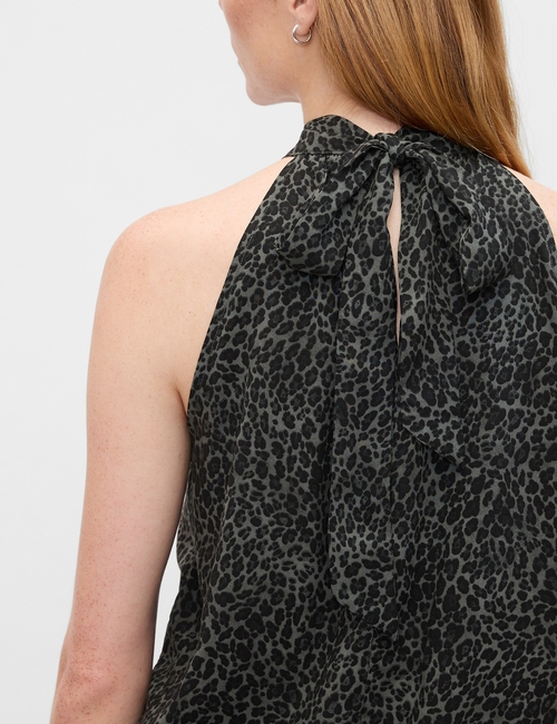 Print Tie-Back Halter Top