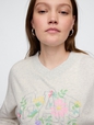 Vintage Soft French Terry Wedge V-Neck Sweatshirt