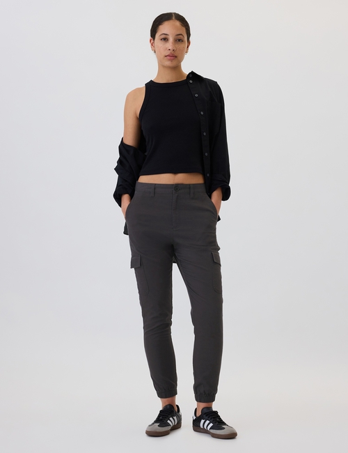 Girlfriend Khaki Cargo Joggers