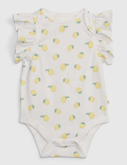 Baby 100% Organic Cotton Mix and Match Flutter Sleeve Bodysuit