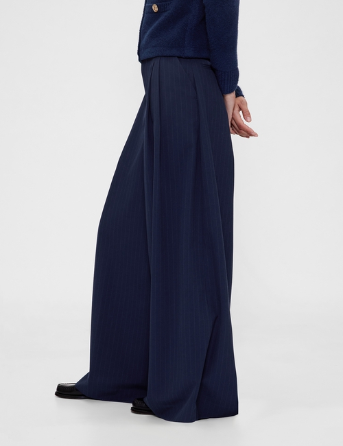 GAP STUDIO TROPICAL WOOL PINSTRIPE TAILORED PANT