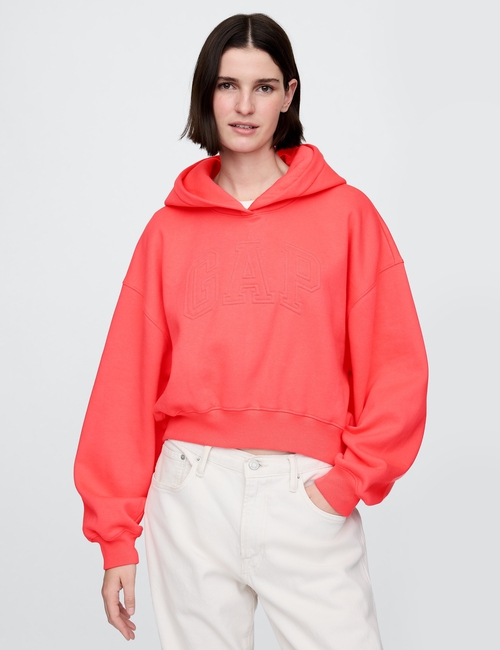VintageSoft Cropped Logo Hoodie