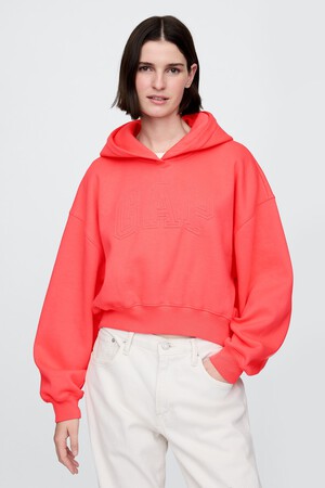 VintageSoft Cropped Logo Hoodie