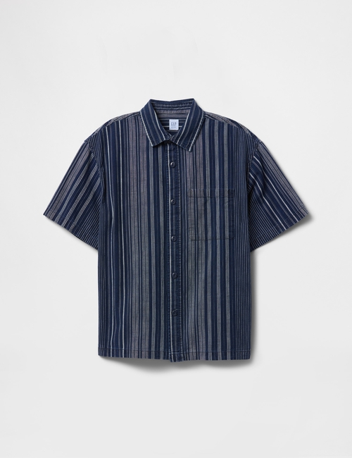 Kids Relaxed Indigo Stripe Shirt