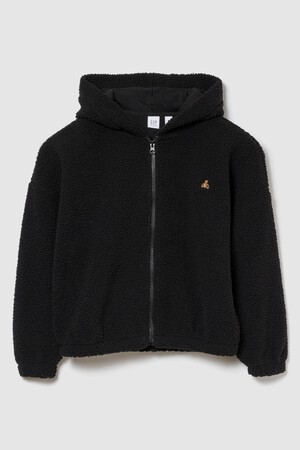 Kids Sherpa Oversized Bear Zip Hoodie