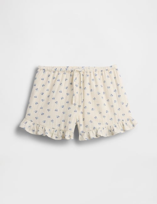 Kids Cotton Gauze Easy Ruffle Shorts