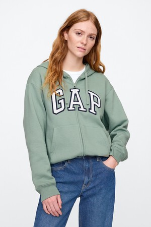 Relaxed Gap Logo Zip Hoodie