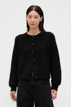 Fuzzy Shaker Stitch Cardigan