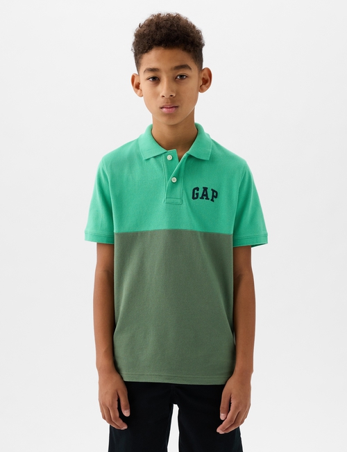 Kids Gap Logo Colorblock Pique Polo Shirt