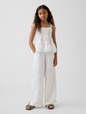 Kids Cotton Gauze Wide-Leg Pants