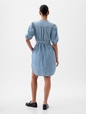 Puff Sleeve Denim Mini Dress