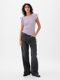 Essential Rib Flutter Sleeve Shirt