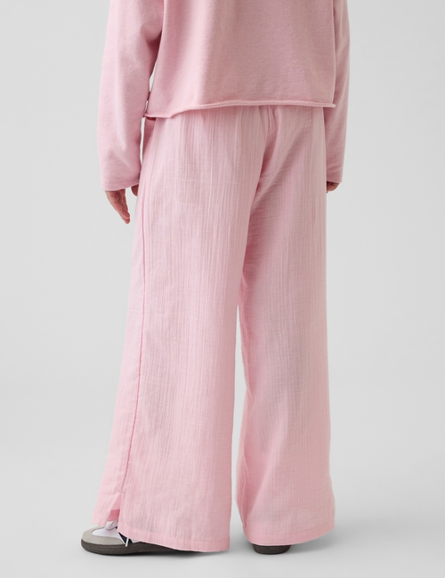 Kids Cotton Gauze Wide-Leg Pants