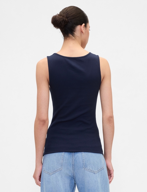 Ribbed Gap Logo Tank Top
