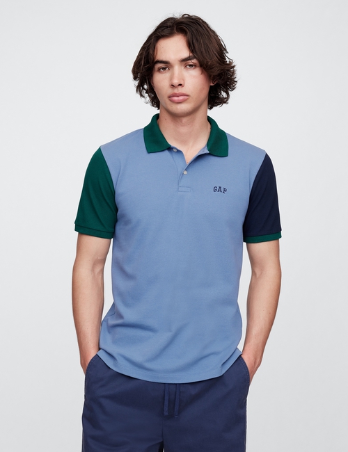 Colorblock Stretch Pique Polo Shirt