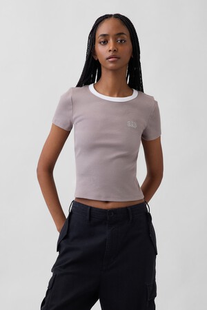 V-JPN IE SS LOGO RINGER RIB TEE