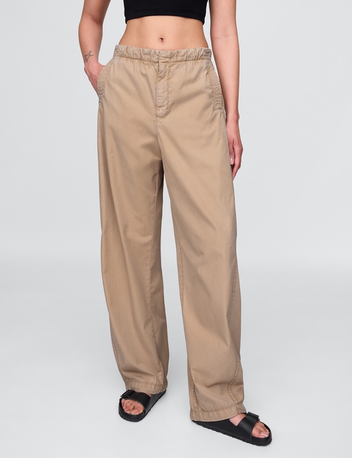 Low Rise Barrel Parachute Pants