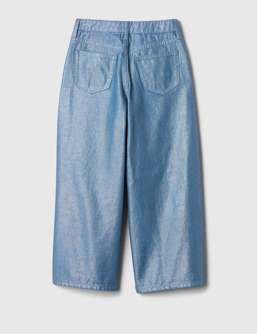 Kids Shine High Rise Wide-Leg Ankle Jeans