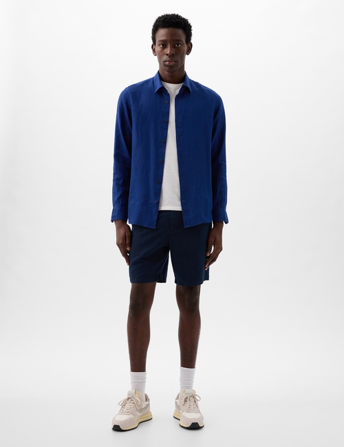 8" Linen-Cotton Shorts
