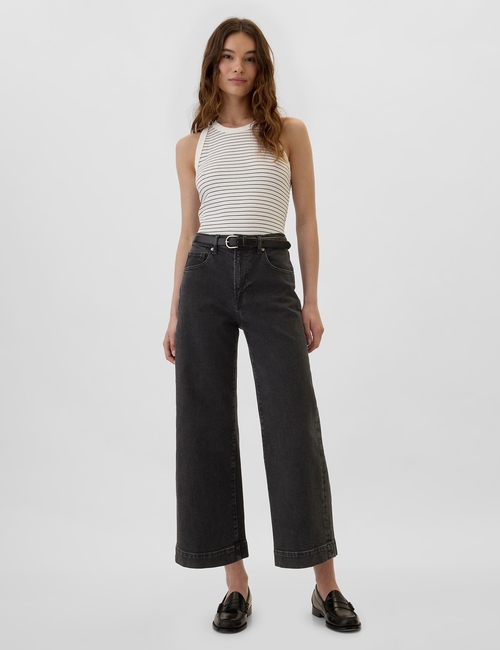 High Rise Wide-Leg Crop Jeans