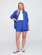 4" Mid Rise Pull-On Linen-Blend Shorts