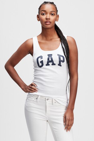 Ribbed Gap Logo Tank Top