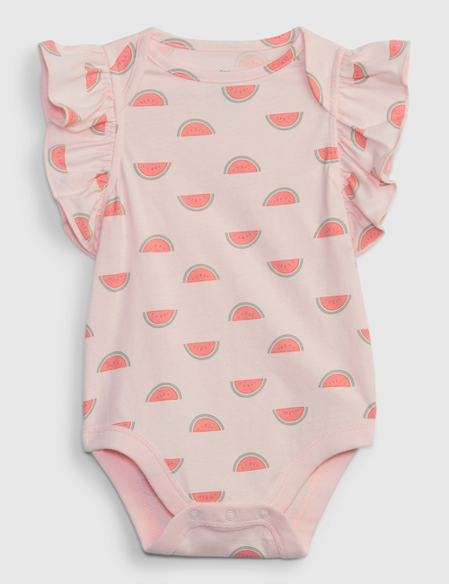 Baby 100% Organic Cotton Mix and Match Flutter Sleeve Bodysuit
