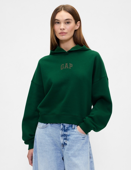 Relaxed Gap Mini-Logo Cropped Hoodie