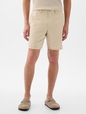 8" Linen-Cotton Shorts