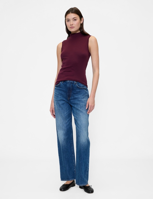Modern Ribbed Mockneck Tank Top