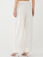 Linen-Blend Easy Wide-Hem Pants