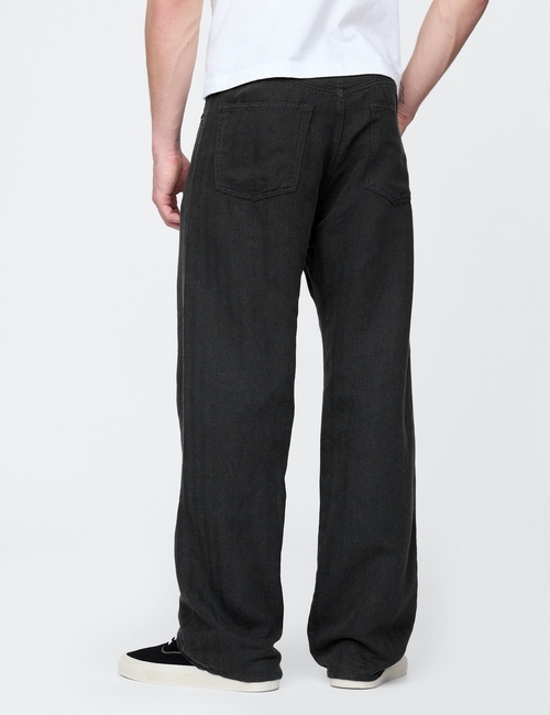 Linen-Cotton '90s Loose Herringbone Pants
