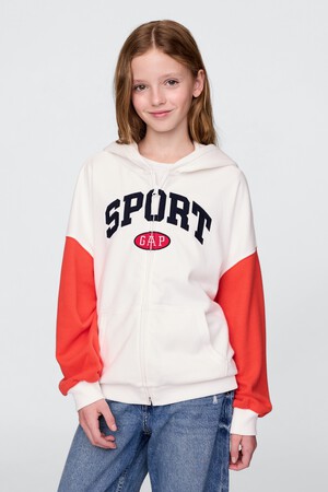 Kids Vintage Soft Full-Zip Sport Logo Hoodie