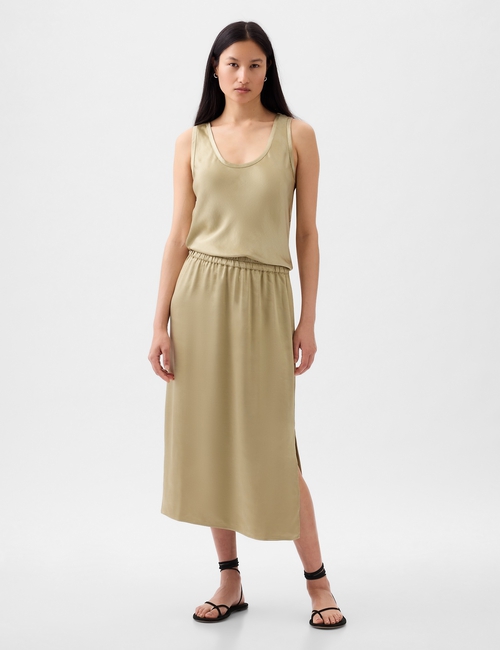 Satin Midi Skirt