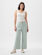 High Stride Wide-Leg Ankle Khakis