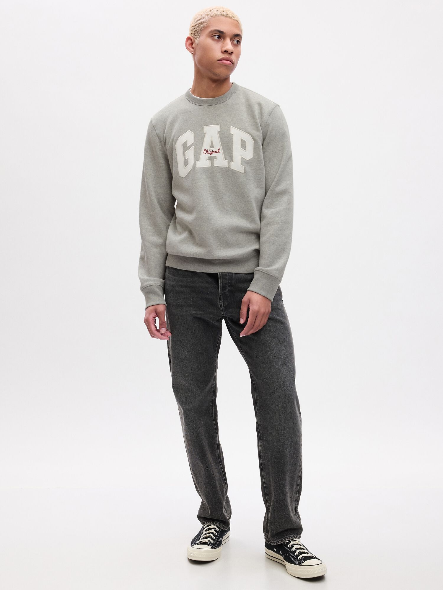 Gap logo fleece crewneck sweatshirt top