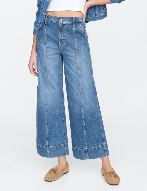 High Rise Wide-Leg Crop Jeans