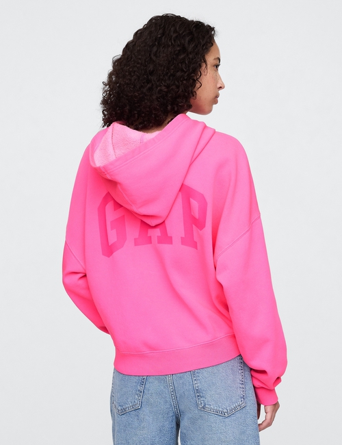 Relaxed Gap Mini-Logo Cropped Hoodie