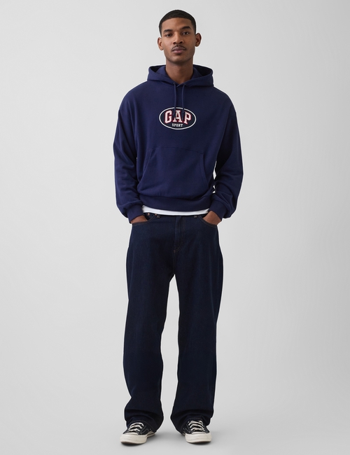 VintageSoft Terry Oversized Gap Logo Crop Hoodie