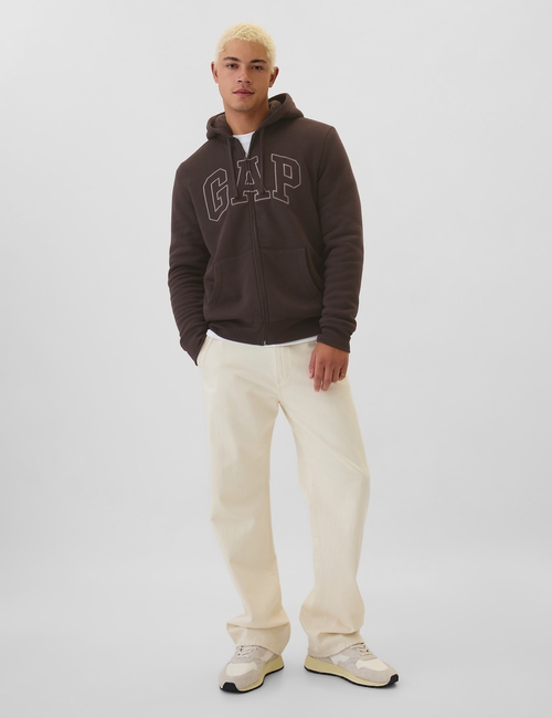 Gap Logo Sherpa-Lined Zip Hoodie