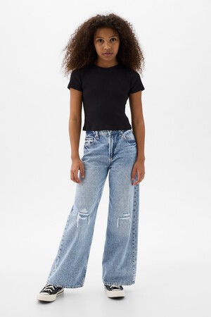 Kids Low Rise Stride Wide-Leg Jeans