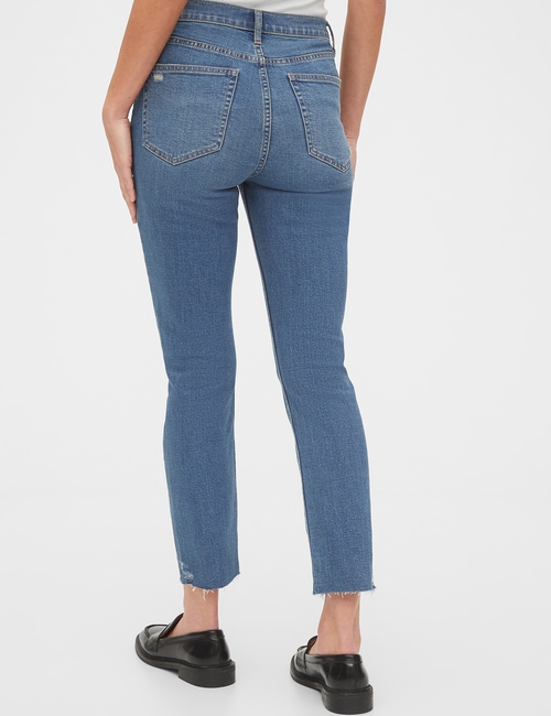 High Rise Distressed Vintage Slim Jeans